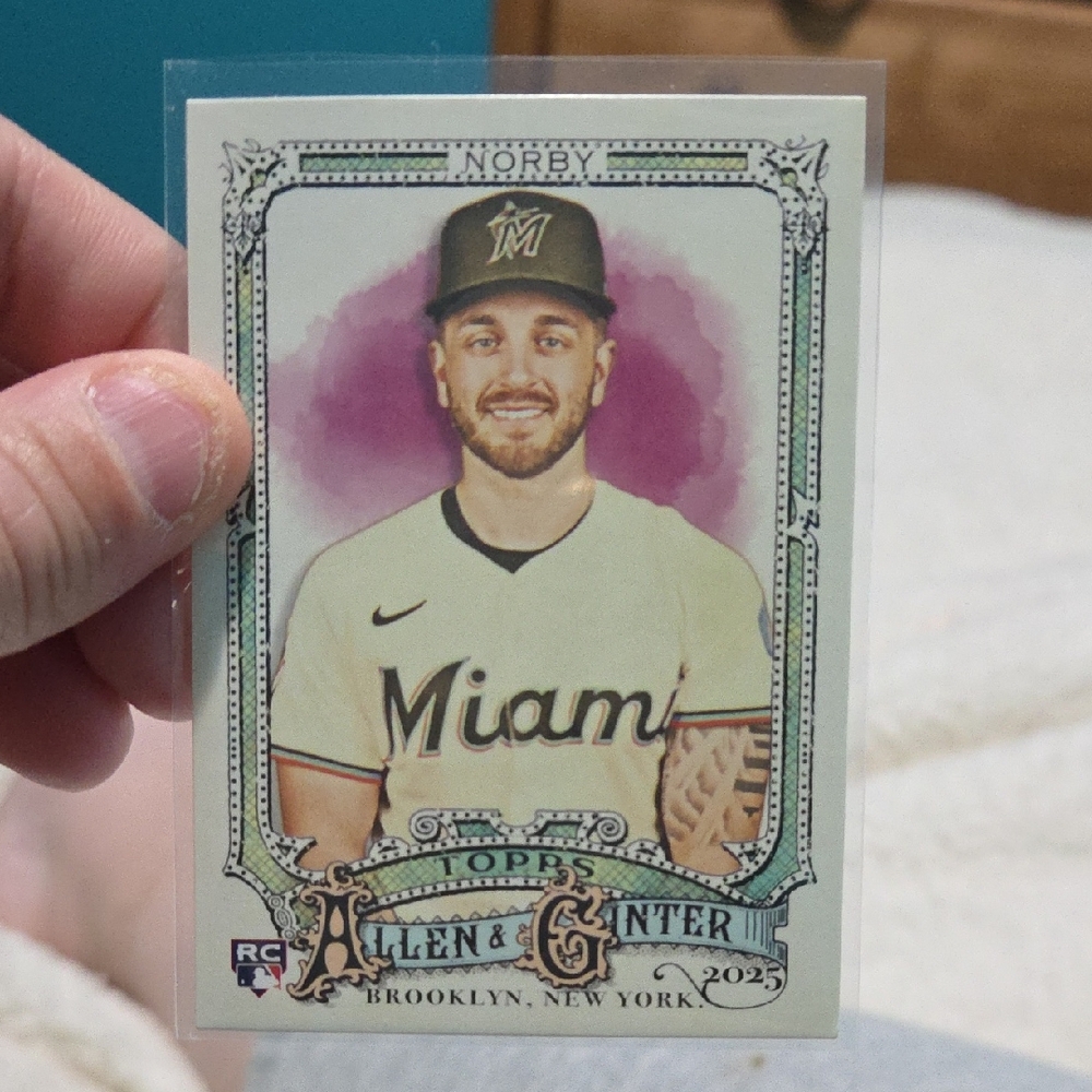 Topps Allen & Ginter 2023 Miami Card with Purple Accent